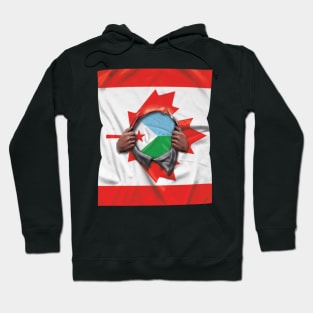 Djibouti Flag Canadian Flag Ripped - Gift for Djiboutian From Djibouti Hoodie